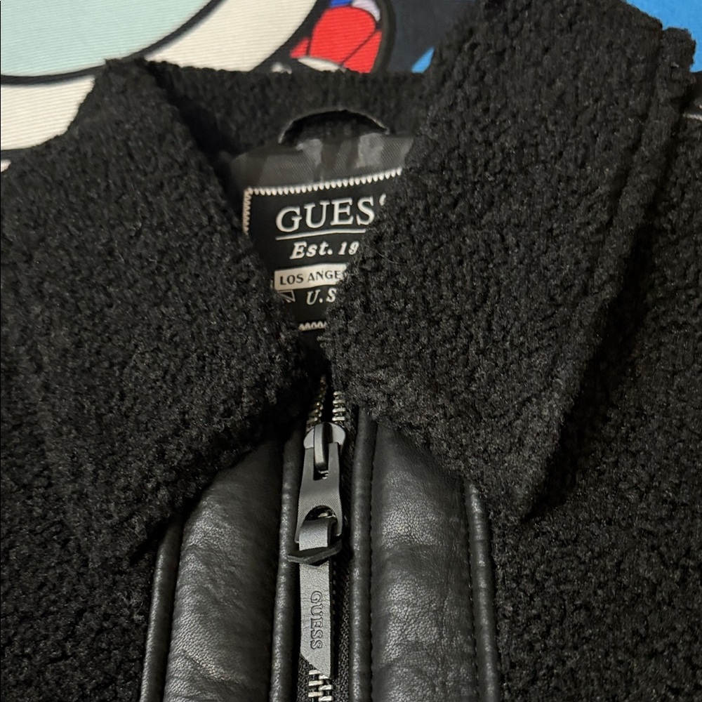 GUESS
Men's Faux-Leather Fleece-Trimmed Jacket - Picture 8 of 16